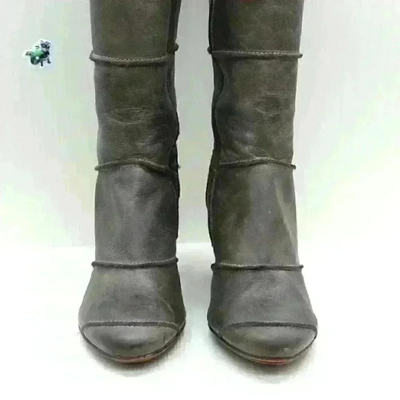 Hub Women’s Brown Distressed Leather Heeled Tall Boots Size EU 40 - Picture 6 of 12